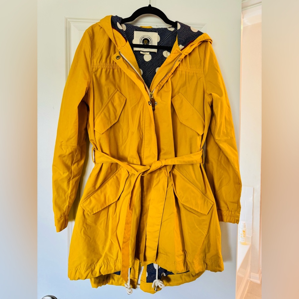 Mustard Yellow Hooded Trench Coat